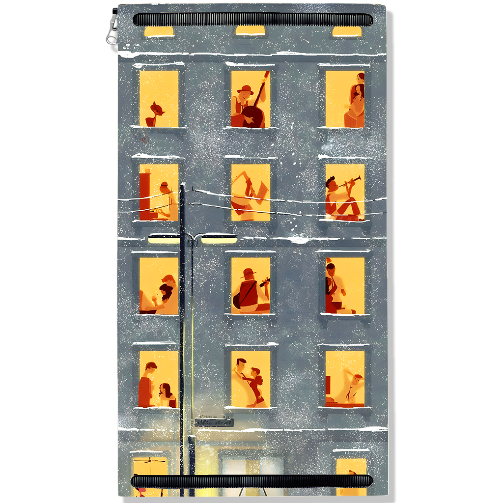 Winter Building Silhouettes